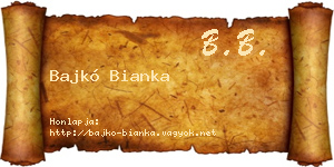 Bajkó Bianka névjegykártya