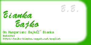 bianka bajko business card